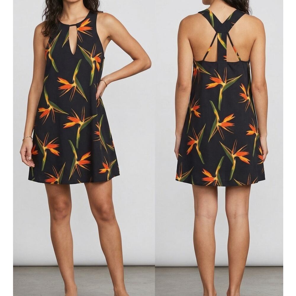 J by J.O.A. Womens Medium Sleeveless Black Orange Top